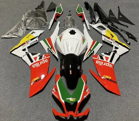Aprilia RS4 50 Fairings (2012-2016) Red, White, Green at KingsMotorcycleFairings.com