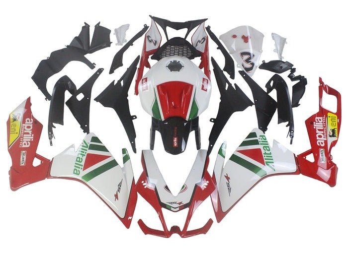 Aprilia RS4 50 Fairings (2012-2016) White, Green, Red at KingsMotorcycleFairings.com