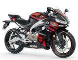 Aprilia RS 457 Fairing Kit (2024-2025) Matte Black, Red Stripes from KingsMotorcycleFairings.com