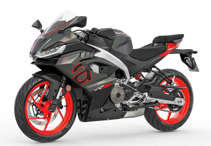 Aprilia RS 457 Fairings (2024-2025) Matte Black, Gray, Red at KingsMotorcycleFairings.com