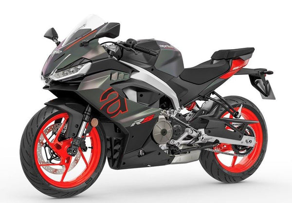 Aprilia RS 457 Fairings (2024-2025) Matte Black, Gray, Red at KingsMotorcycleFairings.com