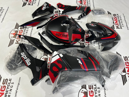 Aprilia RS 457 Fairings (2024-2025) Matte Black, Matte Red at KingsMotorcycleFairings.com