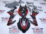Aprilia RS 457 Fairings (2024-2025) Matte Black, Red Stripes at KingsMotorcycleFairings.com