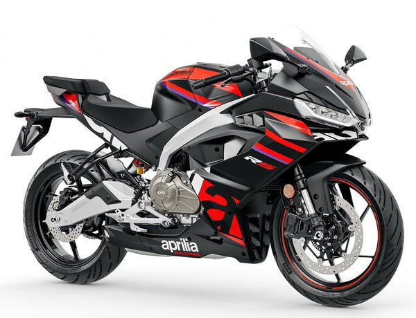 Aprilia RS 457 Fairings (2024-2025) Matte Black, Red at KingsMotorcycleFairings.com