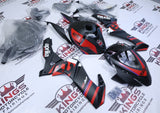 Aprilia RS 457 Fairings (2024-2025) Matte Black, Red from KingsMotorcycleFairings.com