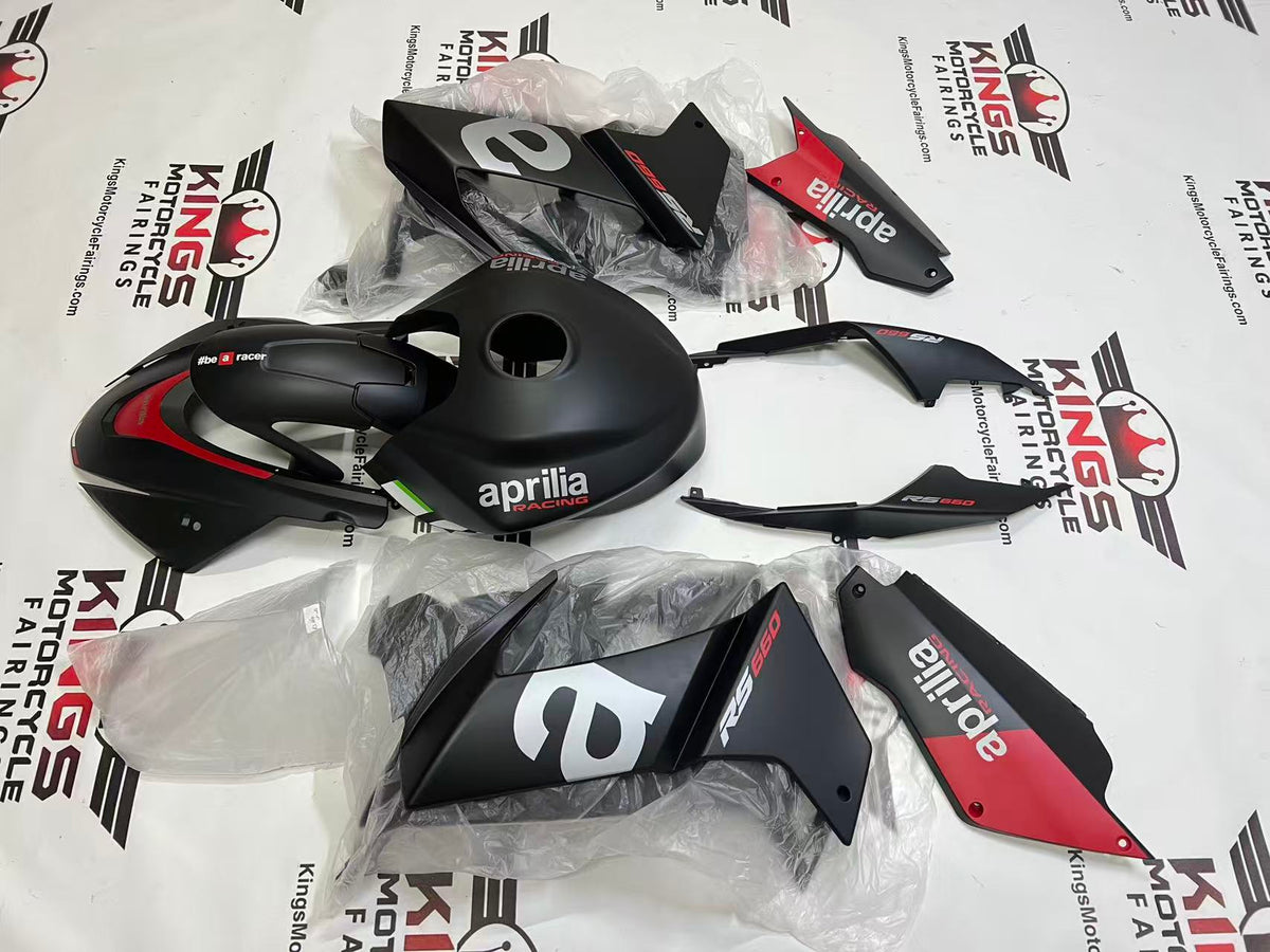 Aprilia RS660 Fairing Kit (2020-2024) Flat Black, Silver, Red at KingsMotorcycleFairings.com
