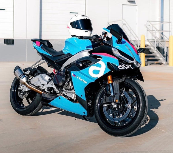 Aprilia RS660 Fairings (2020-2024) Blue, Black, Pink from KingsMotorcycleFairings.com