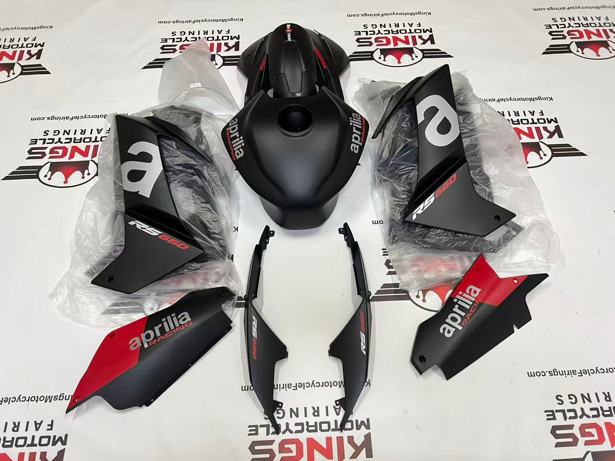 Aprilia RS660 Fairings (2020-2024) Flat Black, Silver, Red from KingsMotorcycleFairings.com