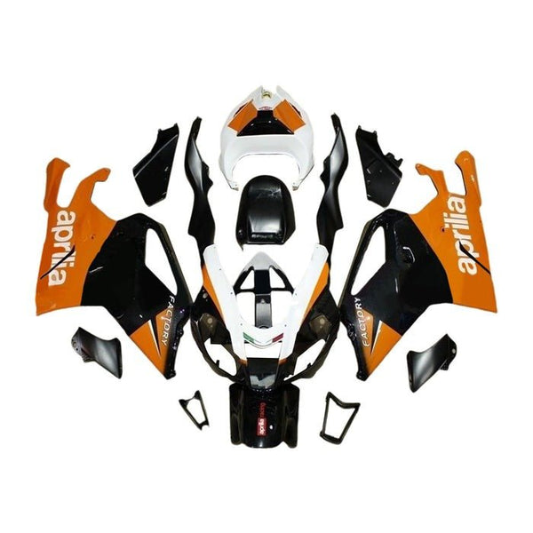 Aprilia RSV1000R Fairings (2003-2006) Black, Orange, White at KingsMotorcycleFairings.com