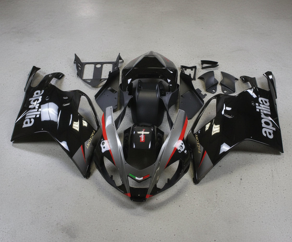 Aprilia RSV1000R Fairings (2003-2006) Black, Silver, Red at KingsMotorcycleFairings.com