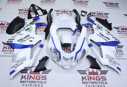 Aprilia RSV1000R Fairings (2003-2006) Matte White, Matte Blue from KingsMotorcycleFairings.com