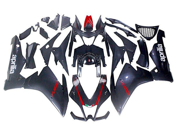 Aprilia RSV4 1000 Fairings (2009-2015) Faux Carbon Fiber, Red at KingsMotorcycleFairings.com