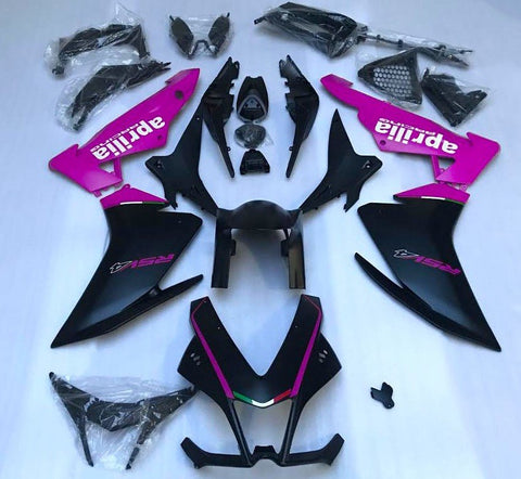 Aprilia RSV4 1000 Fairings (2009-2015) Matte Black, Matte Pink at KingsMotorcycleFairings.com