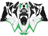 Aprilia RSV4 1000 Fairings (2009-2015) White, Green, Black at KingsMotorcycleFairings.com