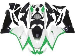 Aprilia RSV4 1000 Fairings (2009-2015) White, Green, Black at KingsMotorcycleFairings.com