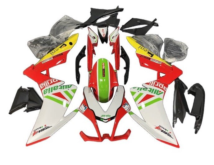 Aprilia RSV4 1000 Fairings (2009-2015) White, Red, Green at KingsMotorcycleFairings.com