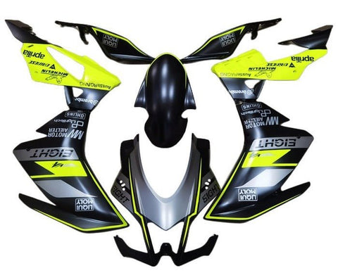 Aprilia RSV4 1000 Fairings (2016-2020) Matte Black, Gray, Yellow at KingsMotorcycleFairings.com