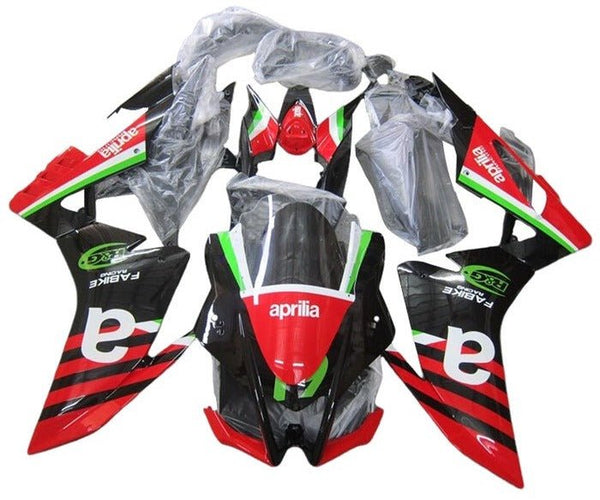 Aprilia RSV4 1000 Fairings (2016-2020) Red, Black, Green Stripe at KingsMotorcycleFairings.com