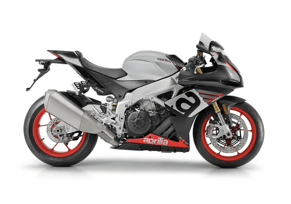 Aprilia RSV4 1000 Fairings (2016-2020) Silver Gloss, Matte Black at KingsMotorcycleFairings.com