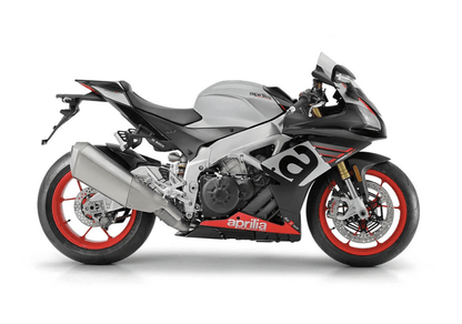 Aprilia RSV4 1000 Fairings (2016-2020) Silver Gloss, Matte Black from KingsMotorcycleFairings.com