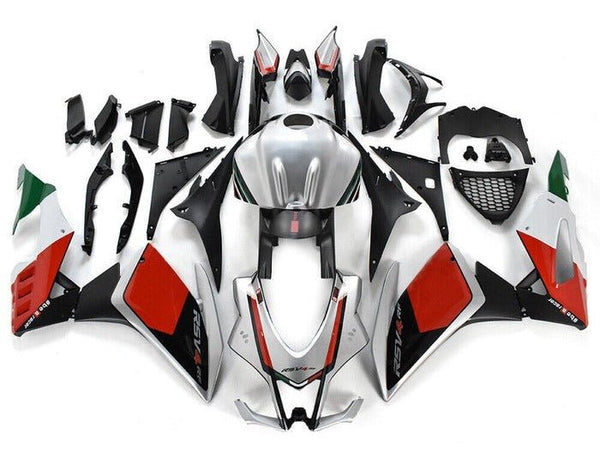 Aprilia RSV4 1000 Fairings (2016-2020) Silver, Black, Red, Green at KingsMotorcycleFairings.com