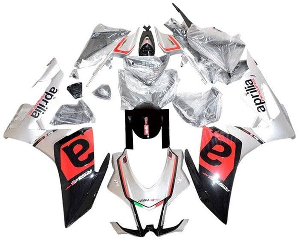 Aprilia RSV4 1000 Fairings (2016-2020) Silver, Black, Red at KingsMotorcycleFairings.com