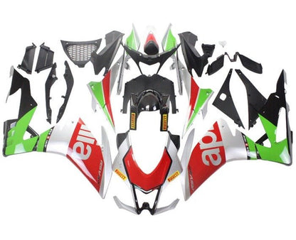 Aprilia RSV4 1000 Fairings (2016-2020) Silver, Red, Green at KingsMotorcycleFairings.com