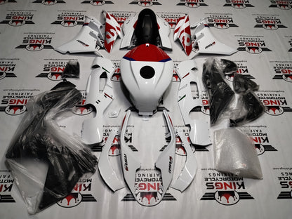 Aprilia RSV4 1100 Fairing Kit (2021-2024) White, Red, Blue, Gray by KingsMotorcycleFairings.com