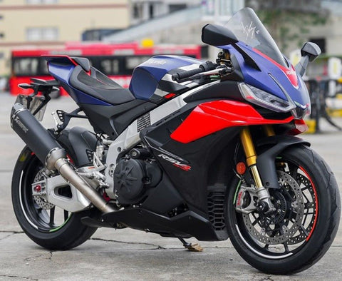 Aprilia RSV4 1100 Fairings (2022-2024) Matte Blue, Gloss Red, Black at KingsMotorcycleFairings.com