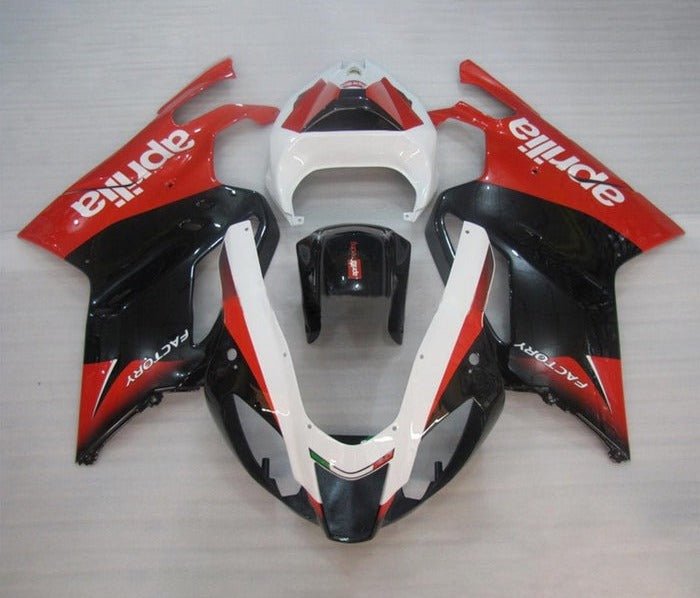 Aprilia RSV1000R Fairings (2003-2006) Black, White, Red by KingsMotorcycleFairings.com