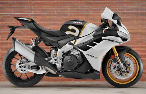 Aprilia RSV4 1100 Fairing kit (2022-2024) Matte White, Black, Gold at KingsMotorcycleFairings.com