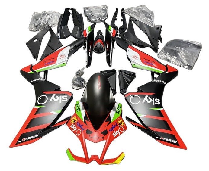 Aprilia RSV4 Fairings (2009-2015) Matte Red, Black, Green at KingsMotorcycleFairings.com
