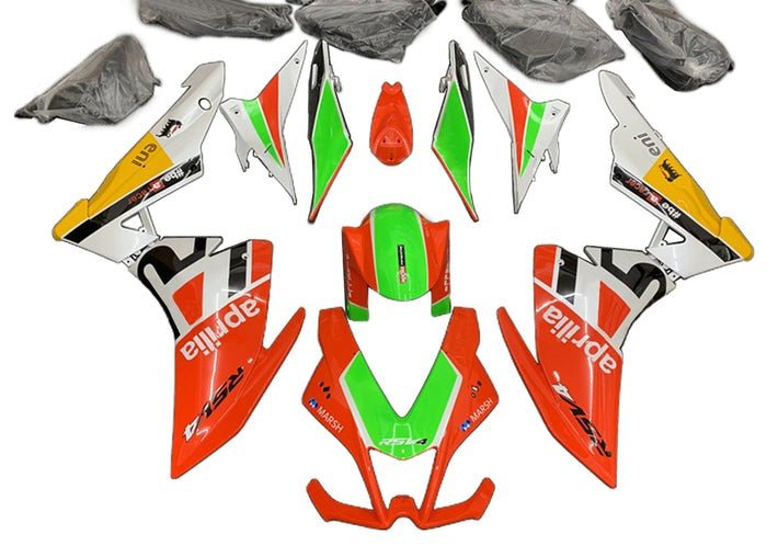 Aprilia RSV4 Fairings (2009-2015) Red, Green, White at KingsMotorcycleFairings.com