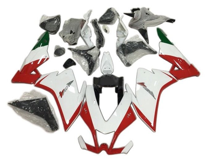 Aprilia RSV4 Fairings (2009-2015) Red, White, Green at KingsMotorcycleFairings.com