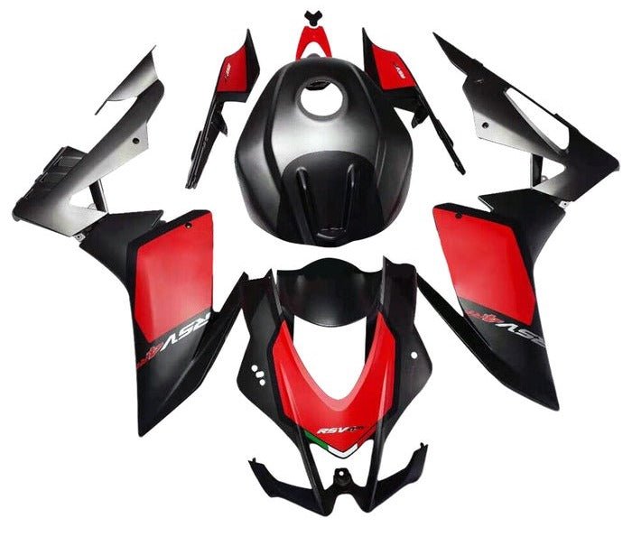 Aprilia RSV4 Fairings (2016-2020) Matte Black, Red, Gray at KingsMotorcycleFairings.com