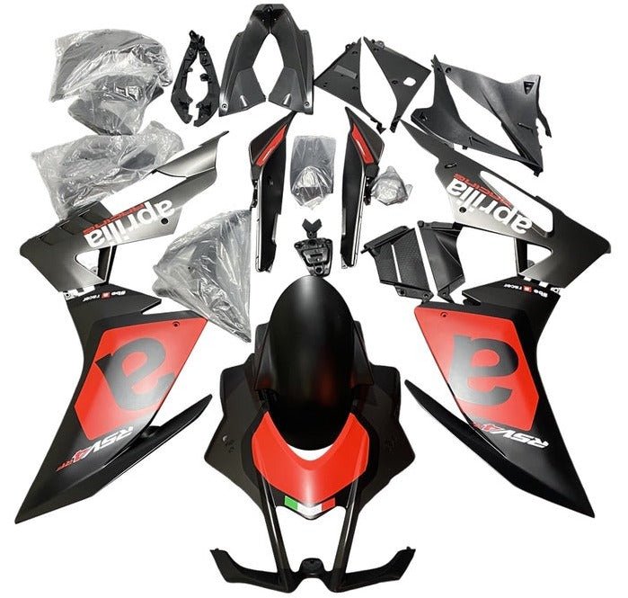Aprilia RSV4 Fairings (2016-2020) Matte Black, Red, White at KingsMotorcycleFairings.com