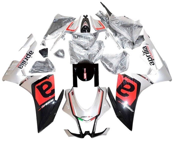 Aprilia RSV4 Fairings (2016-2020) Silver, Black, Red at KingsMotorcycleFairings.com