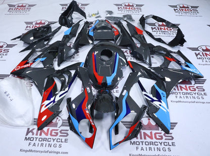 BMW S1000RR Fairing Kit (2009-2014) Faux Carbon Fiber, Red, Blue from KingsMotorcycleFairings.com