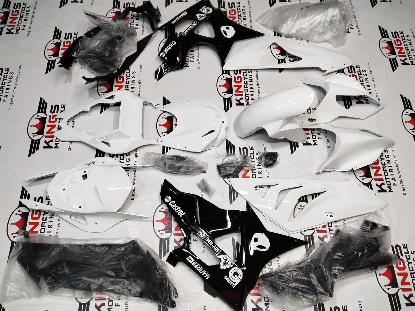 BMW S1000RR Fairing Kit (2009-2014) White, Black, Alien at KingsMotorcycleFairings.com