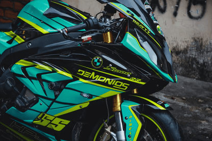 BMW S1000RR Fairing Kit (2017-2018) Black, Turquoise, Yellow at KingsMotorcycleFairings.com