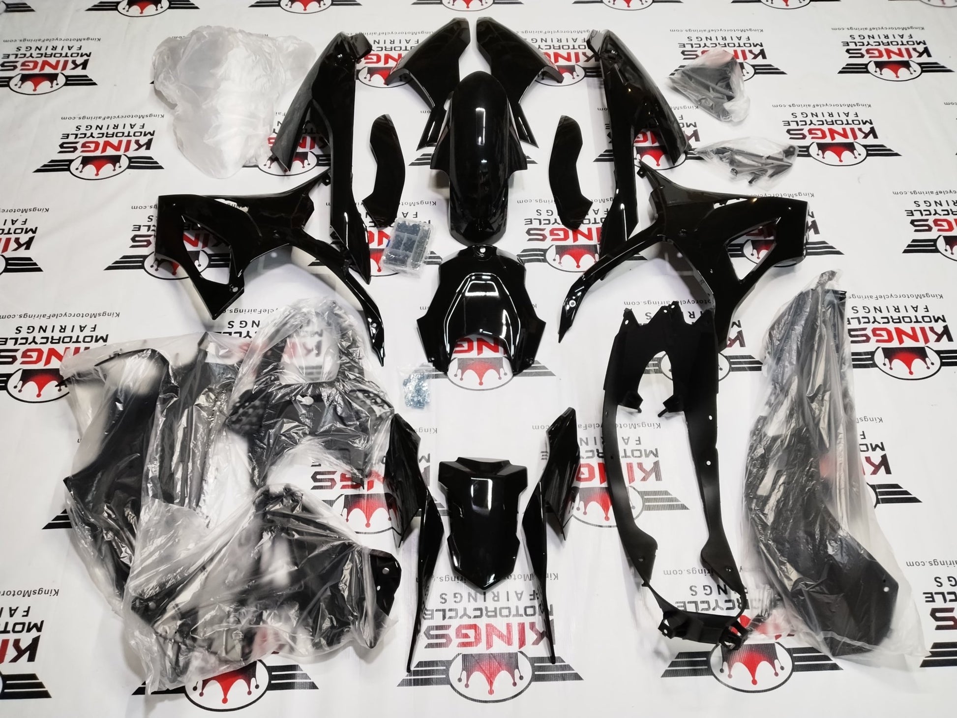 BMW S1000RR Fairing Kit (2019-2022) Gloss Black, Matte Black at KingsMotorcycleFairings.com