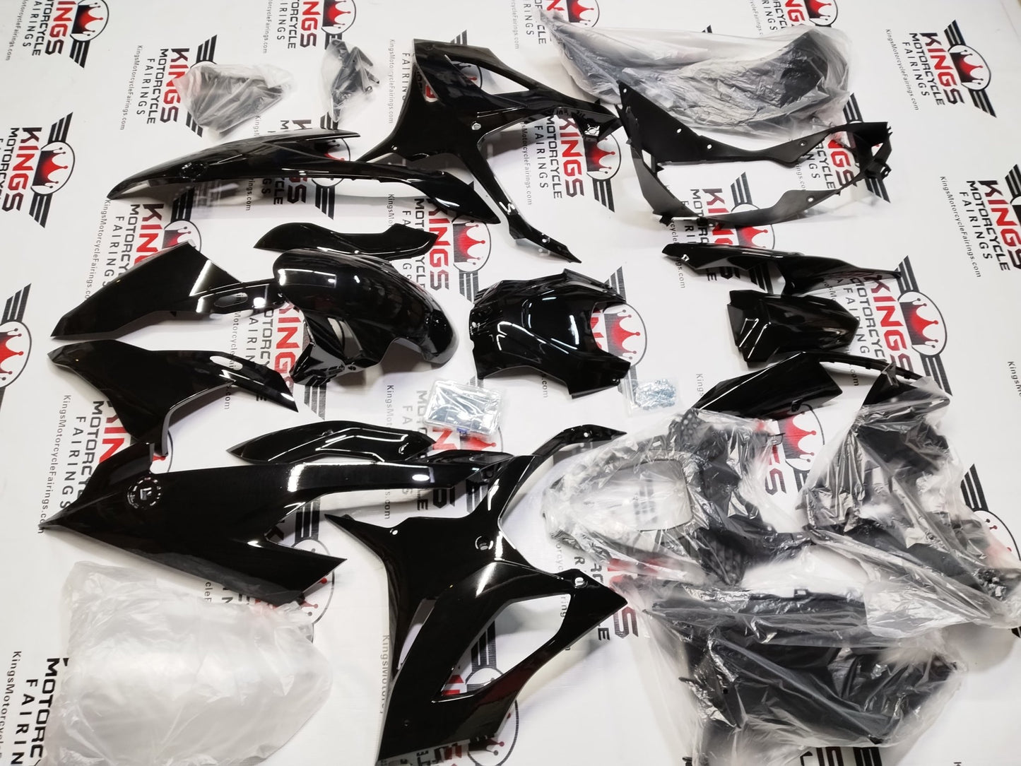 BMW S1000RR Fairing Set (2019-2022) Gloss Black, Matte Black at KingsMotorcycleFairings.com