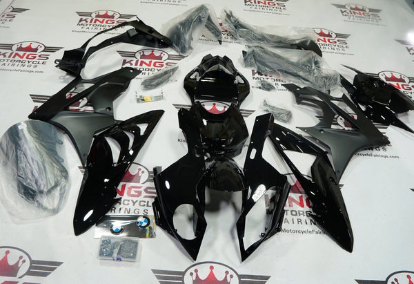BMW S1000RR Fairings (2009-2014) Black Gloss, Matte Black by KingsMotorcycleFairings.com