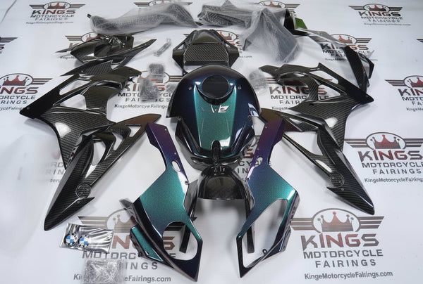 BMW S1000RR Fairings (2009-2014) Chameleon, Faux Carbon Fiber at KingsMotorcycleFairings.com