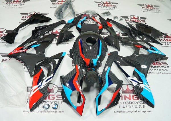 BMW S1000RR Fairings (2009-2014) Faux Carbon Fiber, Red, Blue at KingsMotorcycleFairings.com