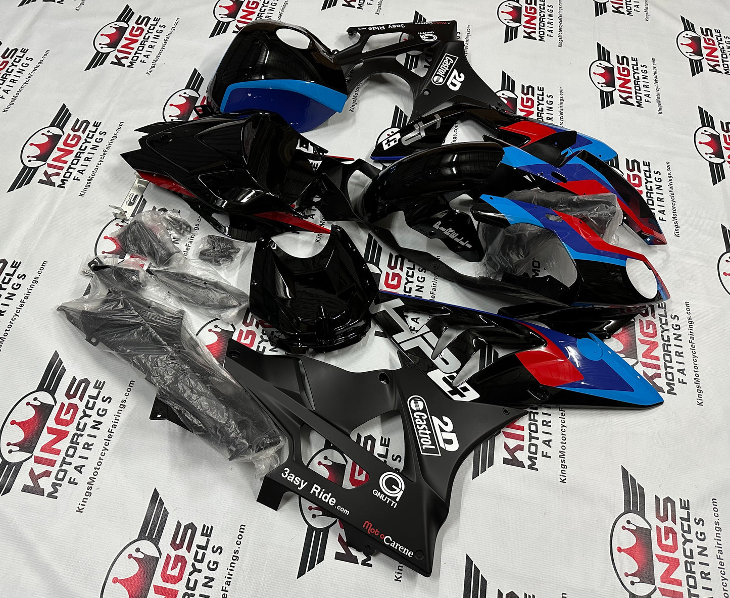 BMW S1000RR Fairing Kit (2009-2014) Matte Black, Gloss Blue, Red at KingsMotorcycleFairings.com