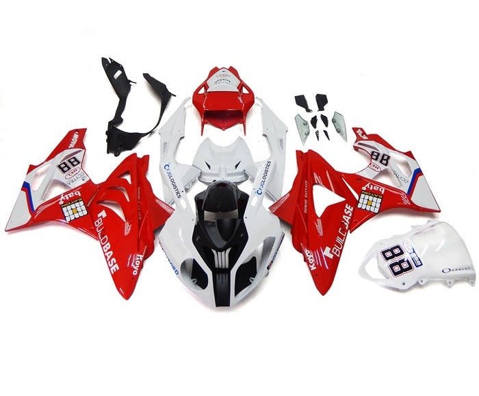 BMW S1000RR Fairings (2009-2014) Red, White #88 at KingsMotorcycleFairings.com