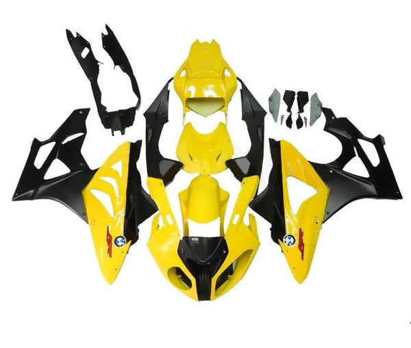 BMW S1000RR Fairings (2009-2014) Yellow, Matte Black at KingsMotorcycleFairings.com