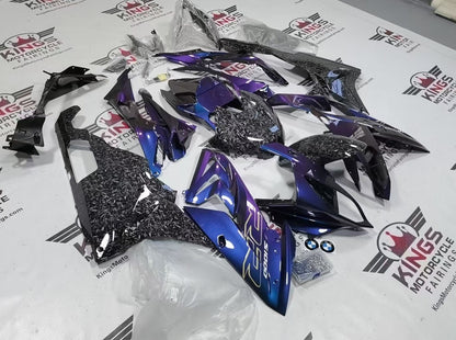 BMW S1000RR Fairings (2015-2016) Chameleon, Faux Forged Carbon Fiber from KingsMotorcycleFairings.com