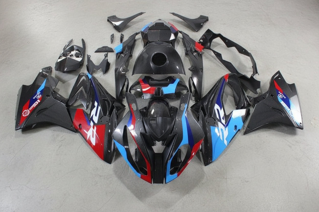 BMW S1000RR Fairings (2015-2016) Faux Carbon Fiber, Red, Blue at KingsMotorcycleFairings.com